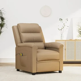 vidaXL Massagestoel verstelbaar kunstleer cappuccinokleurig