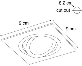 Set van 6 Inbouwspot staal kantelbaar - Lock 1 GU10 Binnenverlichting Lamp