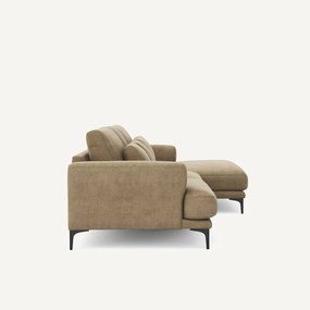 XL longchair met rechterhoek van stonewashed fluweel, MARSILE