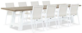 Tuinset 8 personen 330 cm Aluminium/textileen Wit Lifestyle Garden Furniture Fiora/Florence