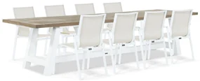 Tuinset 8 personen 330 cm Aluminium/textileen Wit Lifestyle Garden Furniture Fiora/Florence