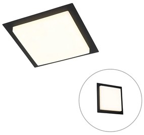 Buitenlamp Moderne plafondlamp zwart vierkant incl. LED IP44 - Lys Modern IP44 Buitenverlichting