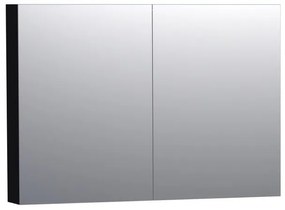 BRAUER Dual Spiegelkast - 100x70x15cm - 2 links- rechtsdraaiende spiegeldeur - MDF - mat zwart 7183