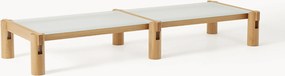Salontafel Rory van eikenhout met glazen tafelblad, B 206 cm