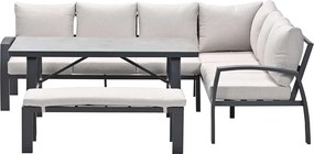 Garden Impressions Cameron lounge dining set 4-delig rechts desert sand
