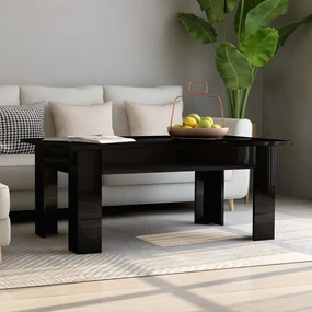 vidaXL Salontafel 100x60x42 cm bewerkt hout hoogglans zwart