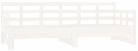 vidaXL Slaapbank uitschuifbaar massief grenenhout wit 2x(90x200) cm