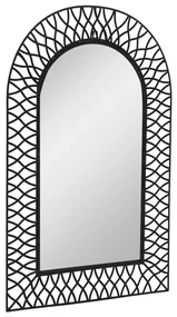 vidaXL Tuin wandspiegel gebogen 50x80 cm zwart