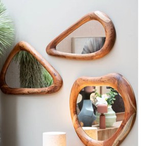 Kare Design Jorge Driehoek Spiegel Acacia Hout - 101x62cm