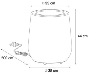 Buiten vloerlamp bloempot wit IP44 - Flowerpot Modern E27 IP44 Buitenverlichting rond