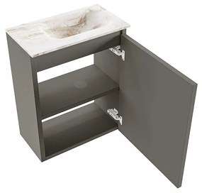 Mondiaz Ture DLux toiletmeubel 40cm smoke met wastafel frappe rechts met kraangat