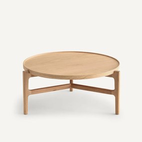 Salontafel, diameter 94 cm, eiken fineer, Alyasa