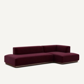 Rechter hoekbank XL in fluweel, Jacopo