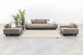 Barcelona Sunbrella stoel-bank loungeset - Taupe - 3-delig
