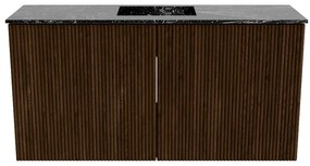 Mondiaz Joya DLux 80cm toiletmeubel walnut met wastafel faye midden 1 kraangat lava