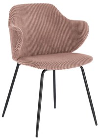 Kave Home Suanne Corduroy Roze Eetkamerstoel