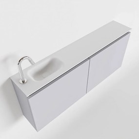 Mondiaz Ture 120cm toiletmeubel cale met wastafel talc links 1 kraangat