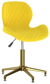 vidaXL Eetkamerstoelen draaibaar 4 st fluweel geel
