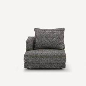 Halve bank links, modulair, in bouclé stof, TIBERIO