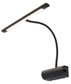 Design wandlamp zwart 32 cm incl. LED met dimmer - Tableau