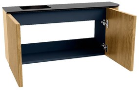 Mondiaz Joya 90cm toiletmeubel ronding rechts oak met wastafel faye links 1 kraangat urban