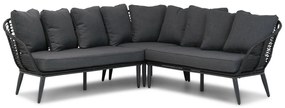 Hoek loungeset 4 personen Aluminium/wicker Zwart  Coco Coco Leonardo