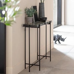 Kare Design Ice Black Design Sidetable Met Dik Glas - 90 X 28cm.