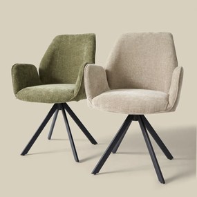 Beige Eetkamerstoel Met Armleuningen