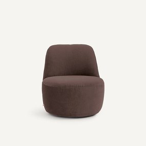 Draaifauteuil van linnenfluweel, Rosebury, ontwerp Emmanuel Gallina