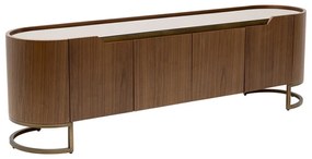 Kare Design Giorgio Ovaal Tv-meubel Walnoot En Messing - 180x42x55cm.