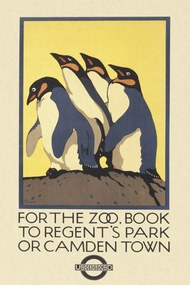 Kunstreproductie Vintage London Zoo Poster (Featuring Penguins), (26.7 x 40 cm)