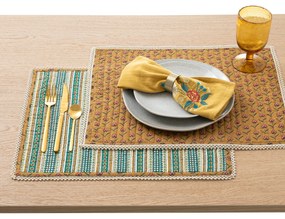 Set van 2 placemats, voile katoen, Ditsy