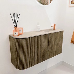 Mondiaz Joya DLux 80cm toiletmeubel ronding links dusk met wastafel faye rechts 1 kraangat frappe