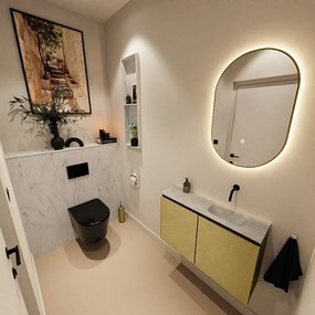 Mondiaz Ture DLux toiletmeubel 80cm oro met wastafel opalo rechts zonder kraangat