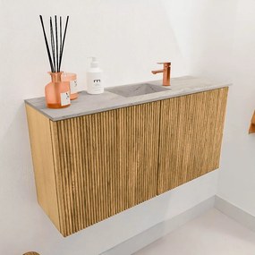 Mondiaz Joya DLux 80cm toiletmeubel oak met wastafel faye midden 1 kraangat glace