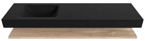 Zaro Alan badmeubel 170cm met planchet washed oak en vrijhangende wastafel cloud links zonder kraangat urban