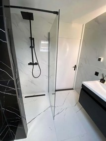 Hoogglans Vloertegel 60x120 Cm Marmerlook Carrara Black Nero Marquina NR74