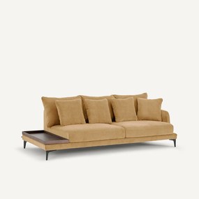Halve bank met tafelblad van stoned fluweel, MODERNISTE