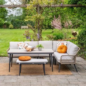 Garden Impressions Kalibo hoek lounge dining set R 4-delig - donker grijs