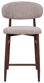 Barkruk Met Rugleuning Walnoot Beige