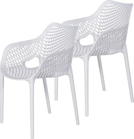Garden Impressions Air XL kunststof tuinstoel wit - set van 2 stuks