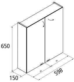 Muebles Ally spiegelkast 60x65cm