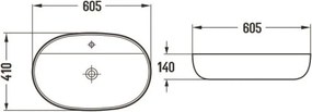 Mexen Adel opbouwwastafel 60 x 41 cm, wit - 22166000
