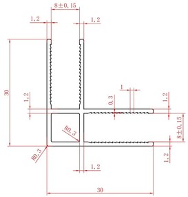 Saniclear Rivo inloop douchecabine 160x80cm met 30cm zijwand en 60cm vrije inloop verouderd ijzer - gunmetal