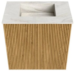 Mondiaz Joya DLux 40cm toiletmeubel oak met wastafel faye midden zonder kraangat ostra