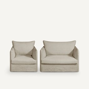 Fauteuil in dik stonewashed linnen, Neo Chiquito