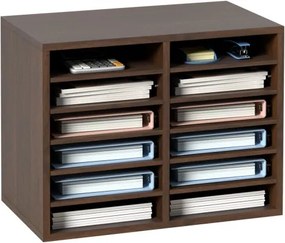 VEVOR Brievenbak 12 vakken Organizer gemaakt van MDF, Documentenbak Vintage Bruin 520 x 305 x 410 mm, Opbergvakken Bureaubladhouder Documentopslag, Documenthouder voor thuis, op kantoor, in de klas, etc.