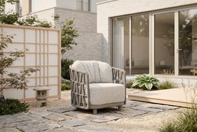 Stoel en Bank Loungeset 5 personen Rope Taupe  Santika Furniture Santika