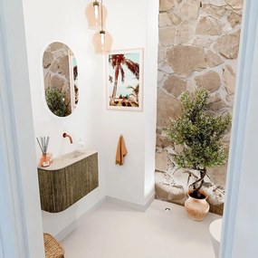 Mondiaz Joya DLux 60cm toiletmeubel ronding links dusk met wastafel faye rechts zonder kraangat frappe