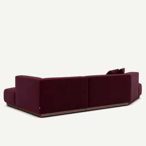 Rechter open hoekbank in fluweel, Jacopo